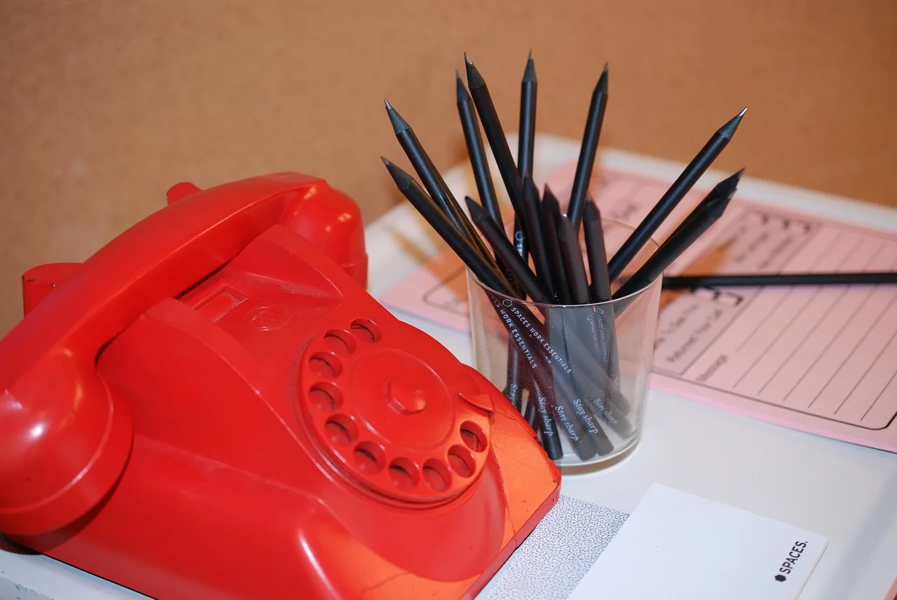 phone, pencil, pencils, write, workplace, standing desk, desk, creatively, red, table, to call, phone, phone, phone, phone, phone, workplace, workplace, standing desk